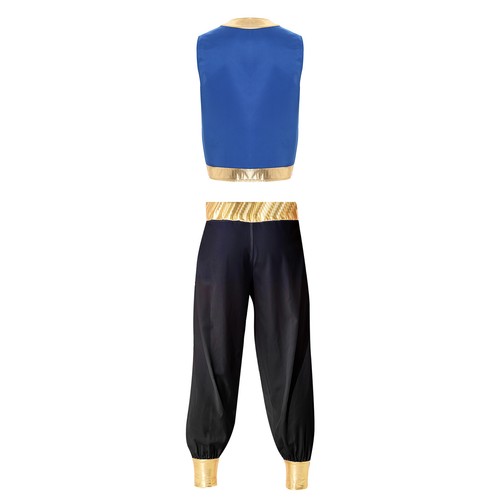 Men's Arabian Prince Costume Set Braided Trimming Vest Harem Pants Halloween - Picture 90 of 111