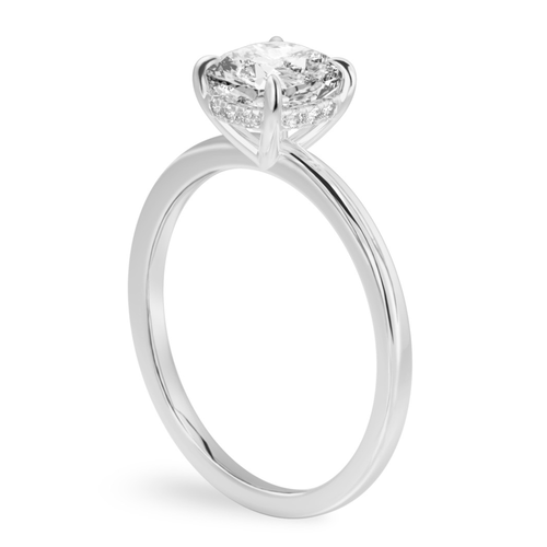 Alianza de oro blanco de 18 k con diamantes talla cojín de 1,40 quilates cultivada en laboratorio IGI - Imagen 3 de 11