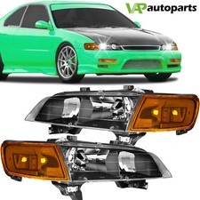 For 1994-1997 Honda Accord Clear Lens Front Headlights Assembly Leftright