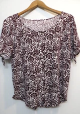 Loft Outlet Shirt Womens Small Multicolor Floral Button Up Short Sleeves