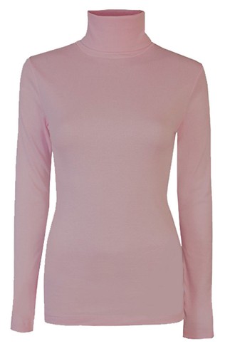DAMEN FRAUEN LANGARM POLO ROLLKRAGEN UNI OBERTEIL 25 FARBEN GRÖSSE 8-26 - Bild 25 von 25