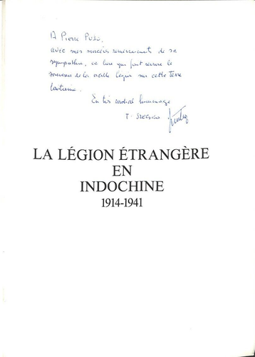 TIBOR SZECSKO " LA LÉGION ÉTRANGERE EN INDOCHINE " DÉDICACE A 9IERRE PUJO 1989 - Picture 3 of 5