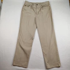 Lauren Ralph Lauren Pants Womens 14 Stretch High Waist Straight Leg Tan Beige