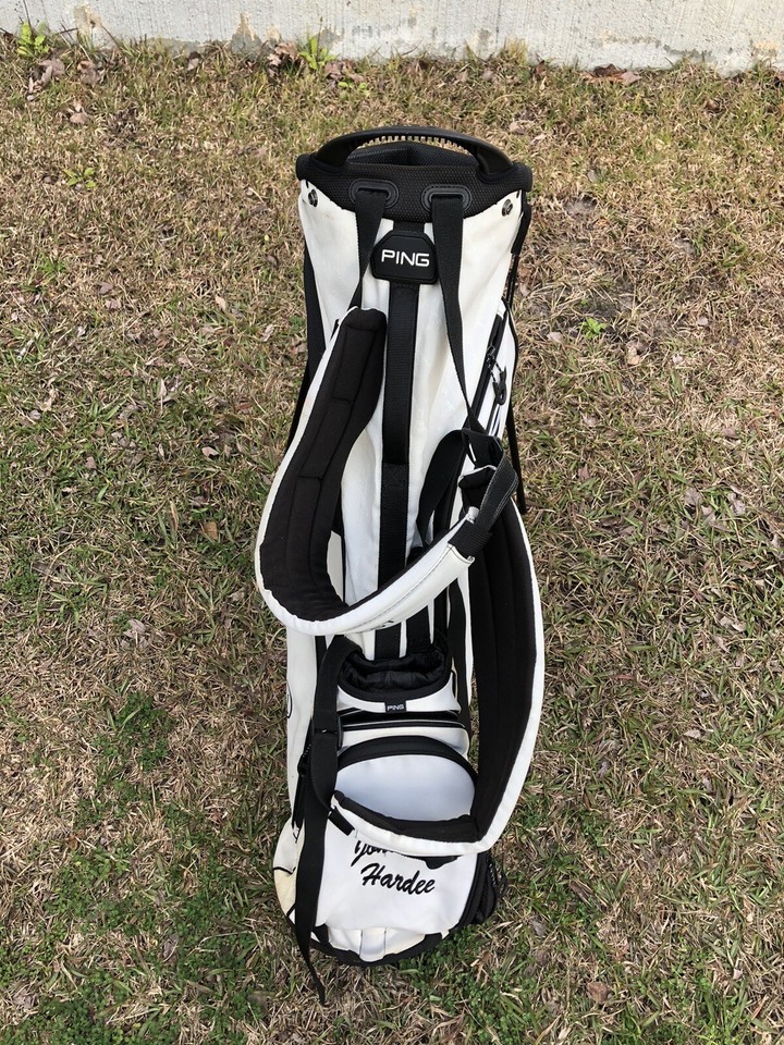 Ping Hoofer Dual Strap White Stand Golf Bag/4Way/Ping Invite Logo eBay