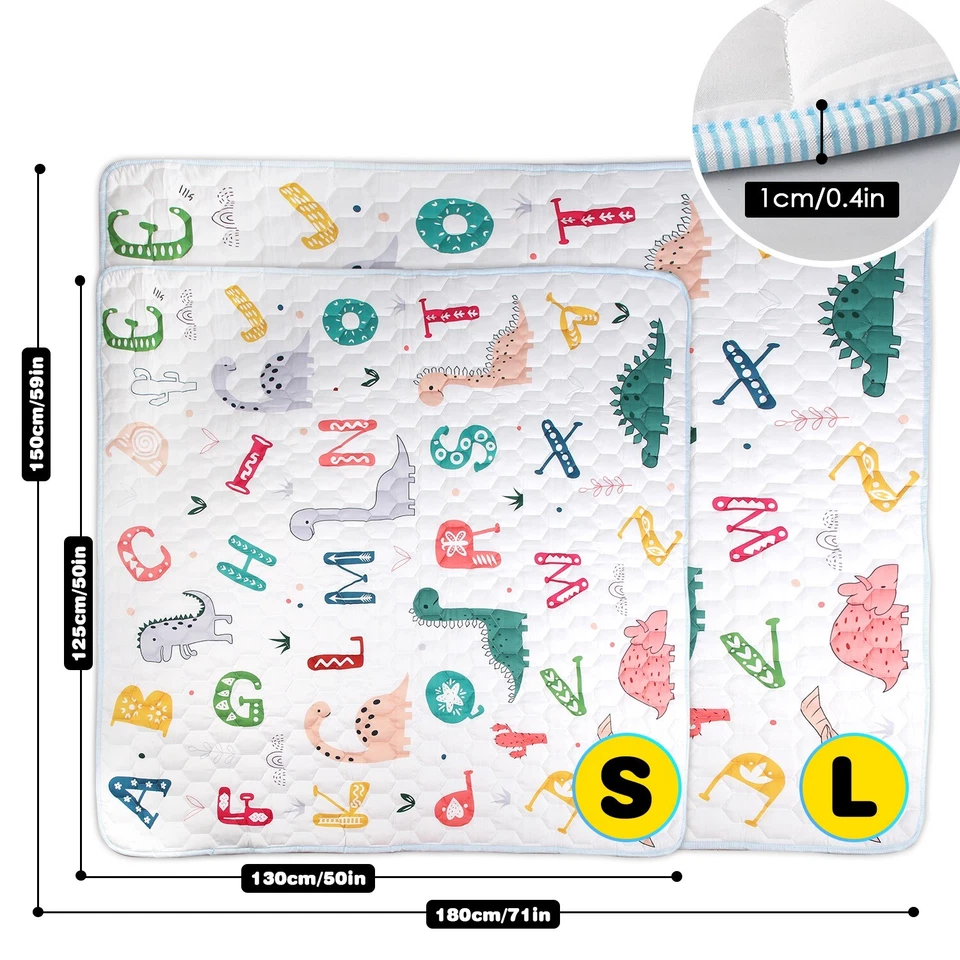 71x59in Baby Play Mat Baby Crawling Mat Washable Baby Floor Crawling Playpen Mat - Image 2 of 4