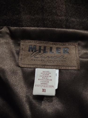 MILLER RANCH Men's XL Brown Plaid VEST THICK WOOL Front, THICK CANVAS Back - Picture 3 of 7