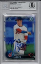 Nolan Jones 2016 Bowman Chrome Draft Refractor Signed Rookie Card Beckett