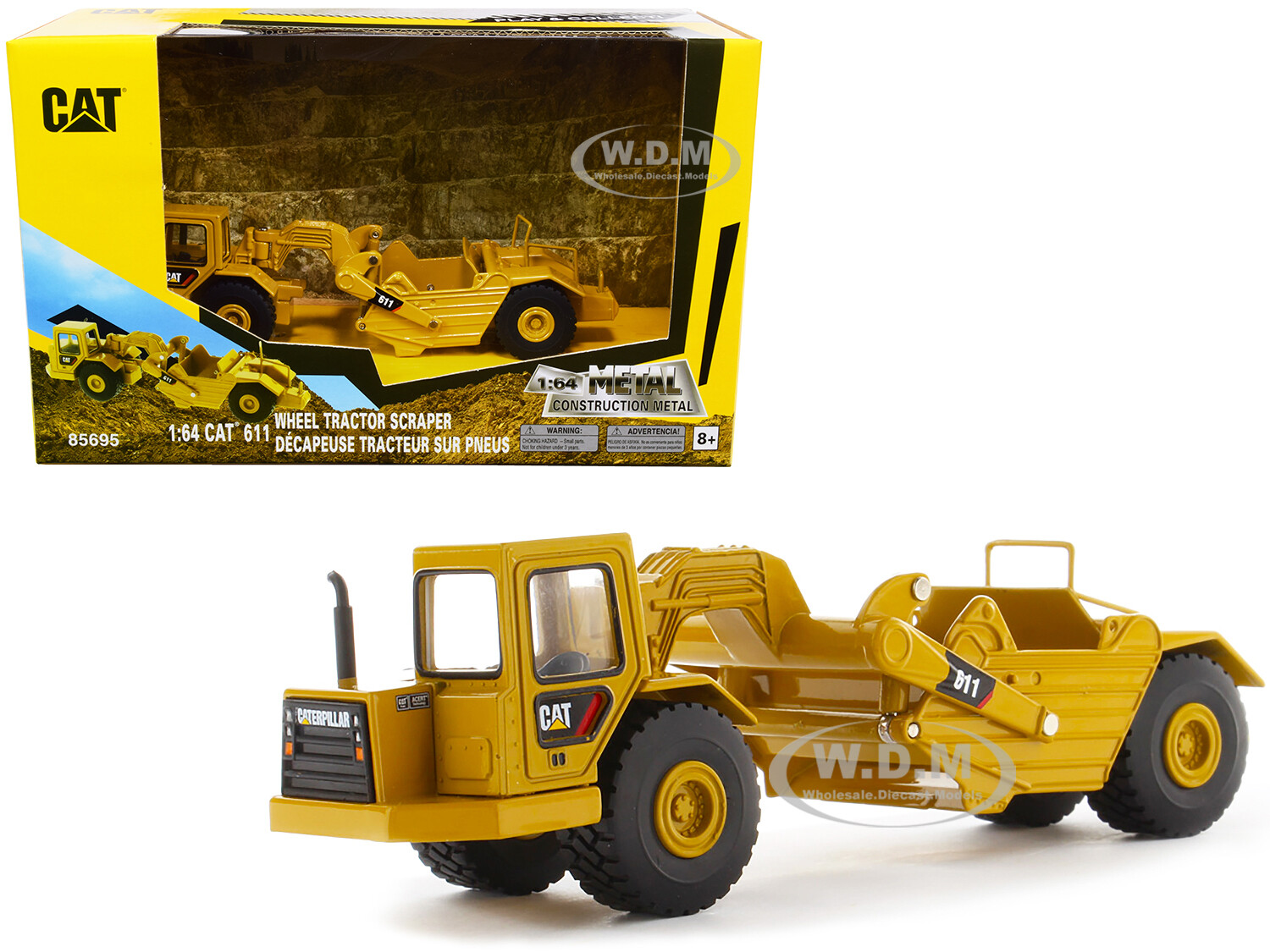 СКРЕПЕР ДЛЯ КОЛЕСНОГО ТРАКТОРА CATERPILLAR 611 МОДЕЛИ 1/64 ОТ DIECAST MASTERS 85695