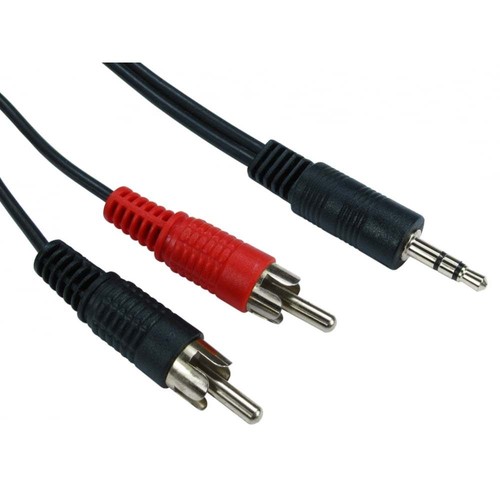 5m Aux to Twin Phono Cable 3.5mm Stereo 