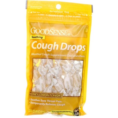 4 Pack GoodSense Soothing Vapors Cough Drops, Honey Lemon, 30 Ct