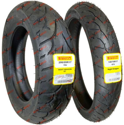 Pirelli Night Dragon 140/75R17 200/55R17 Front Rear Tire Set Motorcycle GT