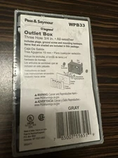 P&S WPB33 Gray Die-Cast Aluminum Weatherproof 1-Gang Outlet Box 3-Hole 3/4"