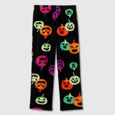 12M Hyde And Eek Pumpkin Halloween Black Fleece Pajama Pants Family Sleep