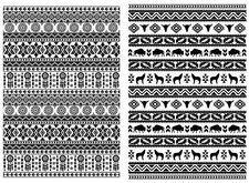 Southwest Stripes 2 pcs 5 x 3.5 Inch Black Fused Glass Decals