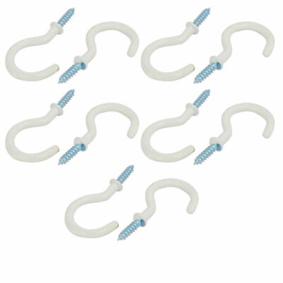 10 STCK. HAKEN PACK WEISS SCHULTERBECHER KUNSTSTOFF Küche zum Einschrauben Becher Klammer Schlaufe