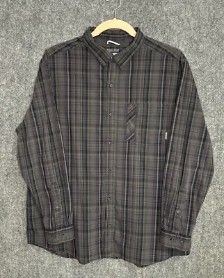 Columbia Omni-Wick Long-sleeve 2XL Button-up Gray Plaid Shirt (spot on sleeve) - Image 1 of 4