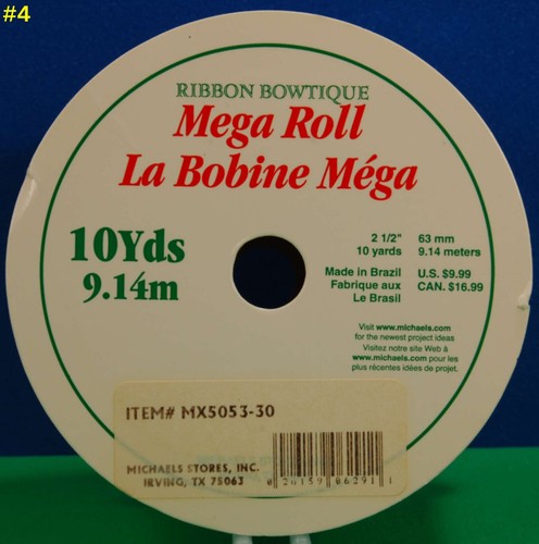 Nos Band Bowtique Kabelband Spulen - verschiedene Muster - 2,5 Zoll x 10yd - Bild 50 von 87