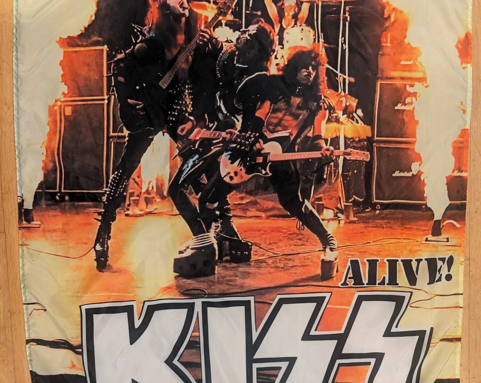 GIANT KISS ALIVE! 1975 DETROIT RC 3X5 FLAG BANNER GENE PAUL ACE PETER NEW *L@@K* - Image 4 of 4