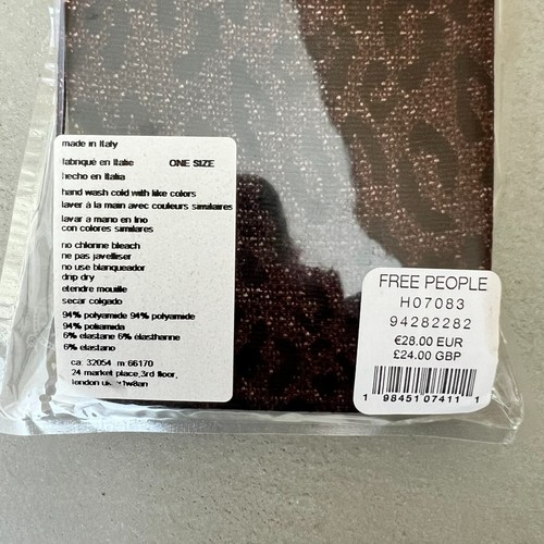 Free People Animal Leopard Print Tights. Burgundy. RRP £24 - Picture 2 of 6