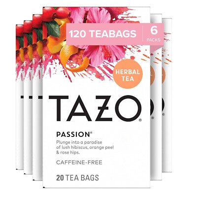 TAZO Tea Bags, Iced or Hot, Passion Herbal Tea, 20 Tea Bags-