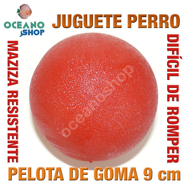 JUGUETE MORDEDOR PERRO PELOTA GOMA MACIZA MUY RESISTENTE 9 cm DIAMETRO L149 2983