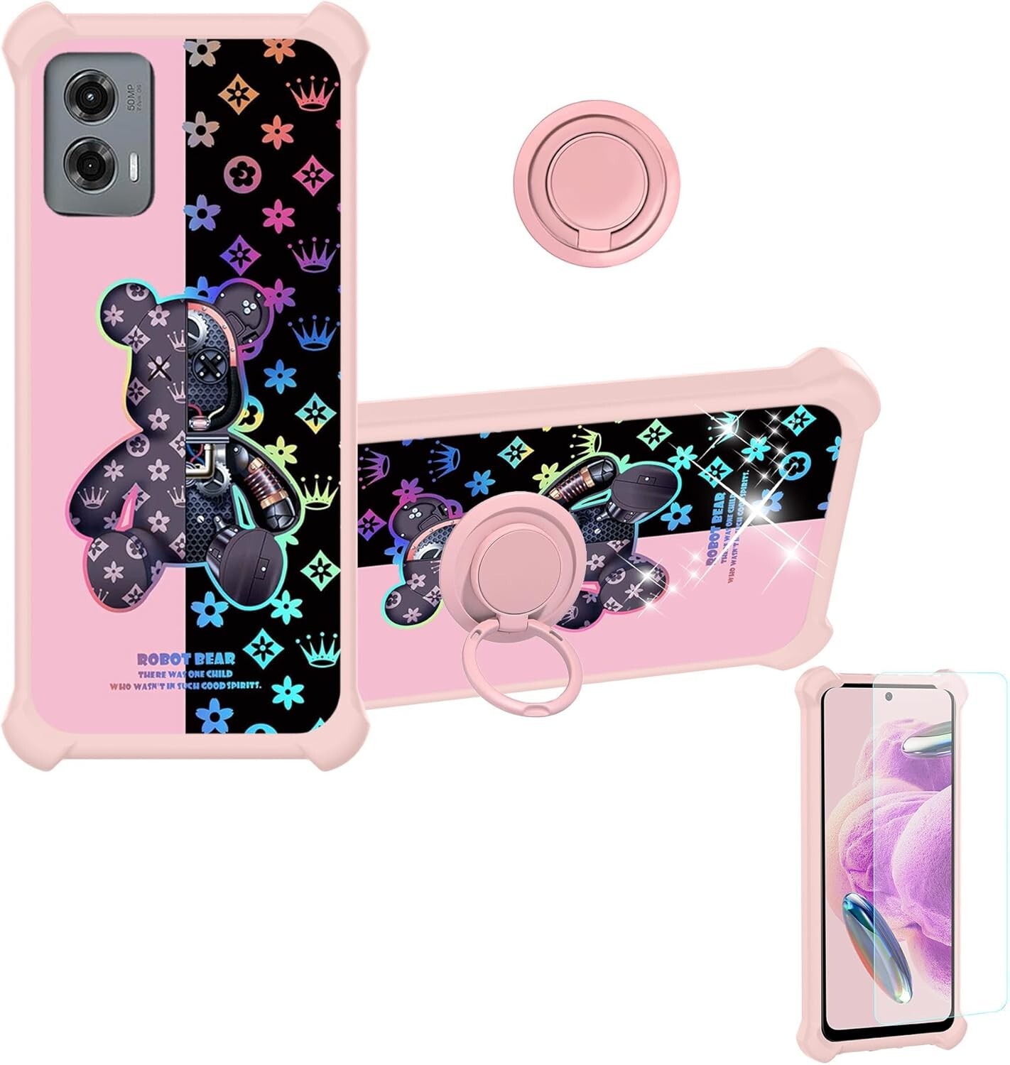 For Moto G Stylus 2024 Case with Hard PC ,Soft Silicone Protective Reflect Cover