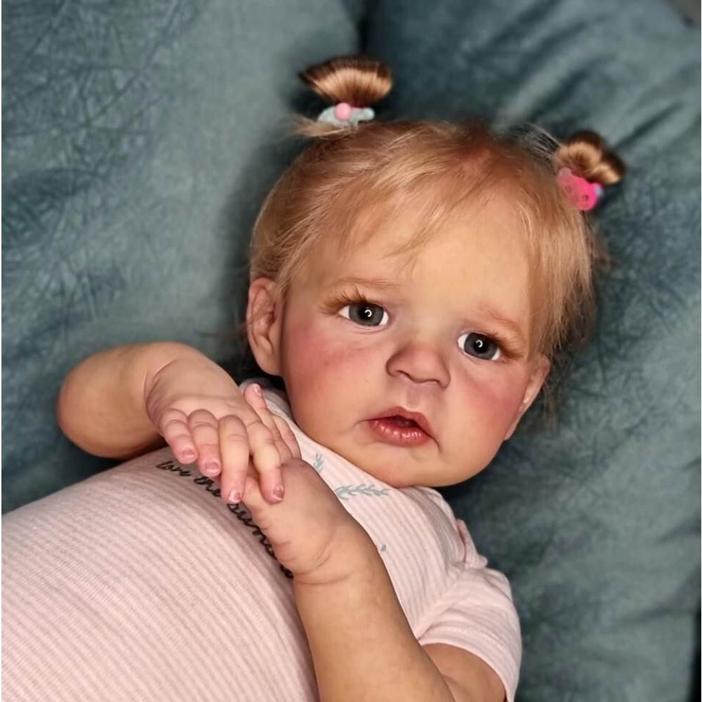 24in Reborn Toddler Girl Doll Sandie Vinyl Painted Dolls with Visible