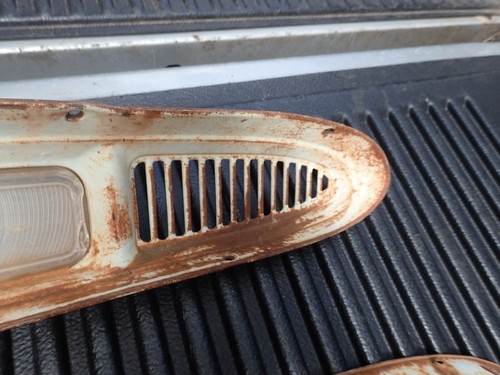 1960 Chevy truck turn signal assemblies, pair, eyebrow bezels - Picture 11 of 15