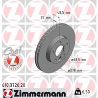 Zimmermann 2X Bremsscheibe Vorne Ø278 Mm InnenbelüFtet FüR Volvo V40 SchräGheck