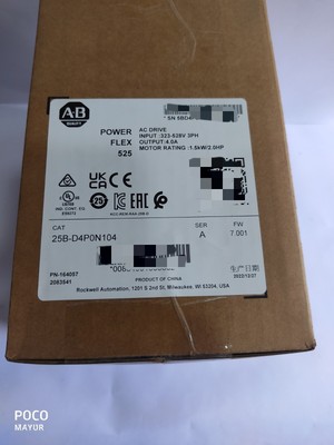 AB 25B-D4P0N104 PowerFlex 525 AC Drive 480V 2.0HP Factory Sealed 2022