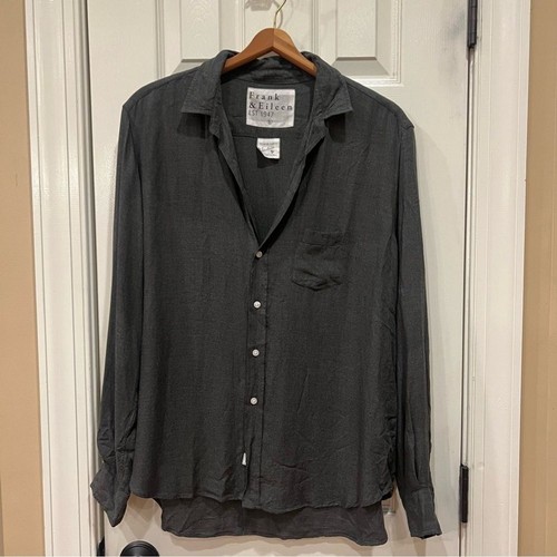 Frank & Eileen Eileen Top Gray Women’s Button Down Blouse L NWOT