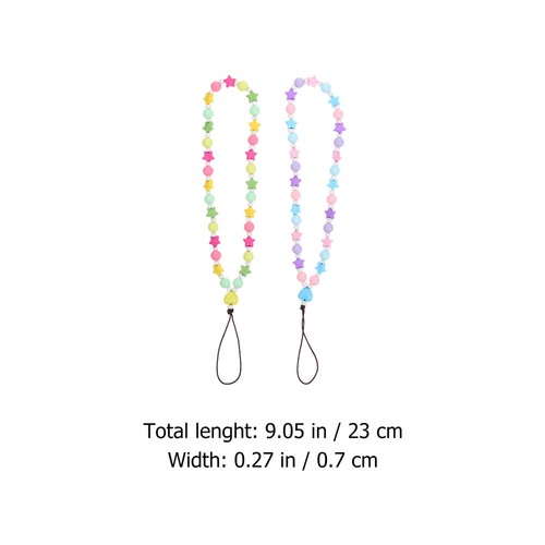 2 Pcs Sangles De Téléphone Portable Lanière Universelle Cordon Perlé Pour - Zdjęcie 9 z 12