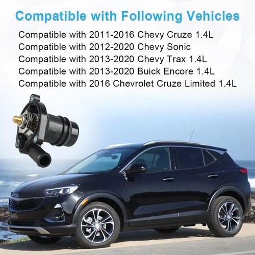 Coolant Thermostat Assembly w/Sensor for Chevy Cruze 11-16 Sonic Trax 13-19 1.4L - Picture 7 of 8