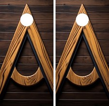 FADEPROOF Cornhole Board Wraps Laminated / Dark Wood Grain