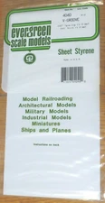 Evergreen Styrene #4040 6 x 12" Styrene Siding Sheet, V-Groove .040" Thick