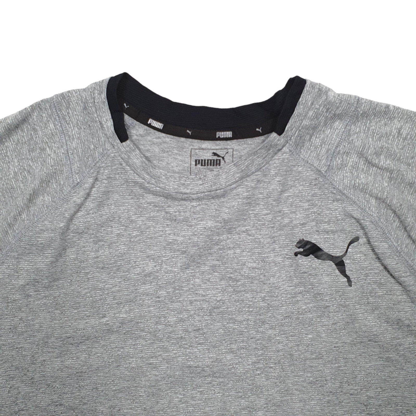 PUMA Grey T Shirt Tee Backprint Short Sleeve Cotton Blend Mens L image 3