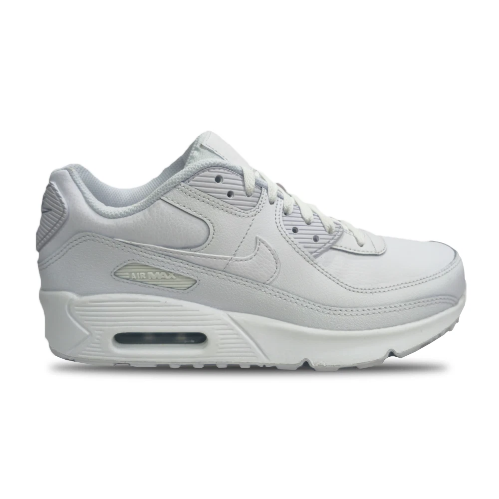 NIKE Air Max 90 LTR (GS) Sneakers grandi in pelle bianca per bambini taglia 7 anni US