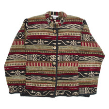 Vintage Dressbarn Womens Blazer Jacket Beige 90s Fair Isle L