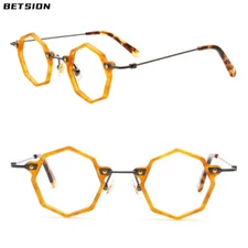 Fashion Retro Polygon Eyeglasses Frames Acetate Reading Glasses Vintage Unisex