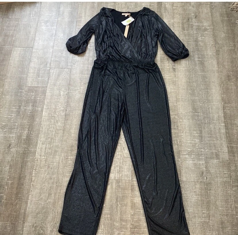 Gibson Latimer Black Metallic Jumpsuit