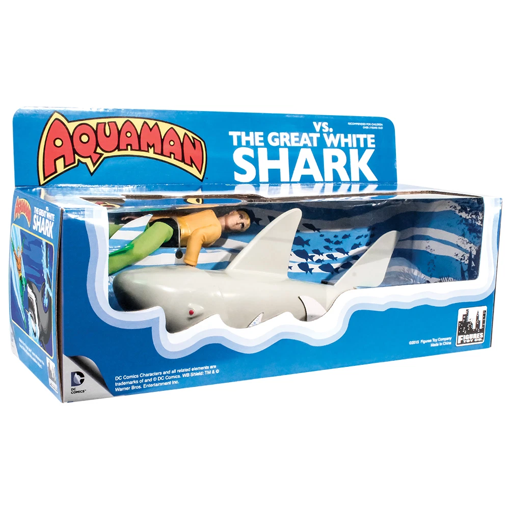 Official DC Comics Aquaman VS. The Great White Shark Retro Playset