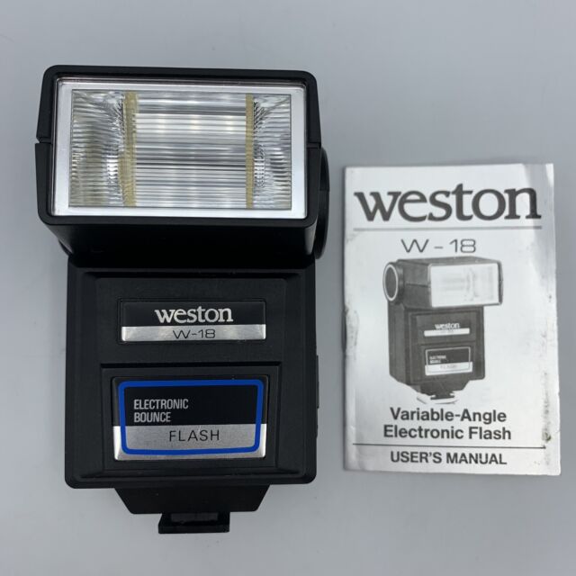 Weston W-18 Electronic Bounce Flash W/ Manual - Tested Works Weston W-18 Electronic Bounce Flash W/ Manual - Tested Works