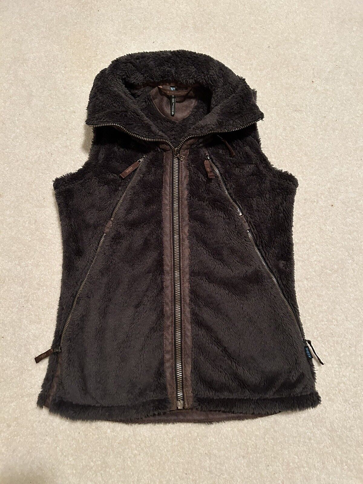 Kuhl Women Small Faux Fur Warm Vest Convertible H… - image 1