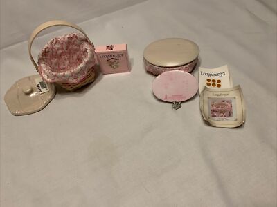 Longaberger 2001 Horizon of Hope White-washed Basket Liner Protector + Notepad