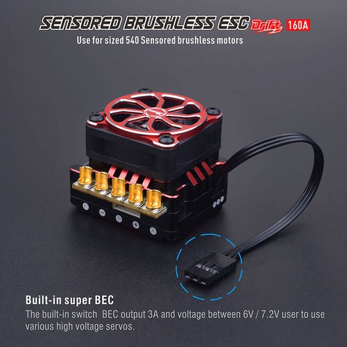 Rocket TS160 160A Sensored Brushless ESC Card for RC 1/10 Racing Car V5R Motor - Picture 8 of 13