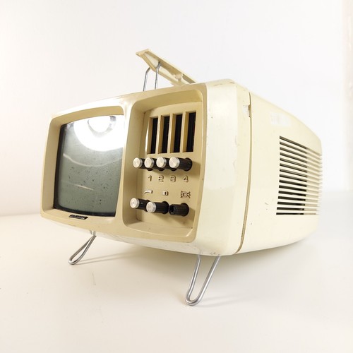 Vintage Mini Telelvision Space Age Design CRT Tv Videoton Mini-Vidi 1970s READ!