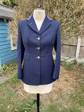 Vintage Saddle Master Riding Jacket Fox Metal Gold Buttons Navy Fitted Size M