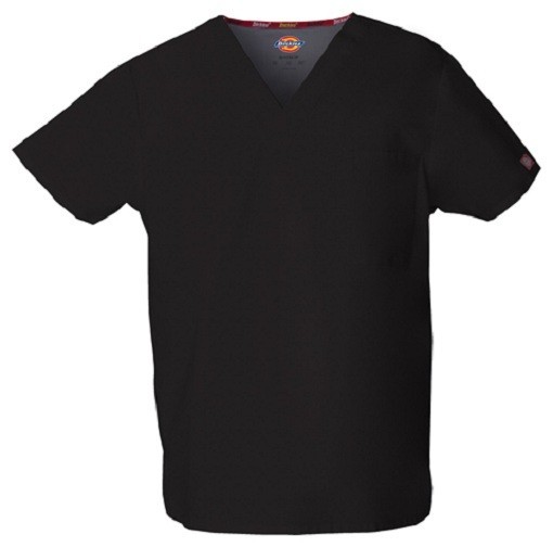 Dickies Scrubs 83706 V Neck Unisex Scrub Top Dickies EDS Black eBay