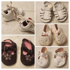 Baby Girl Shoe Bundle Size 0-1 Carters Sandals Mary Janes Sneakers 5 Pairs