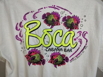Vintage 90s Boca Cabana Bar Myrtle Beach SC T Shirt Sz XL Tropical Fish USA 1992